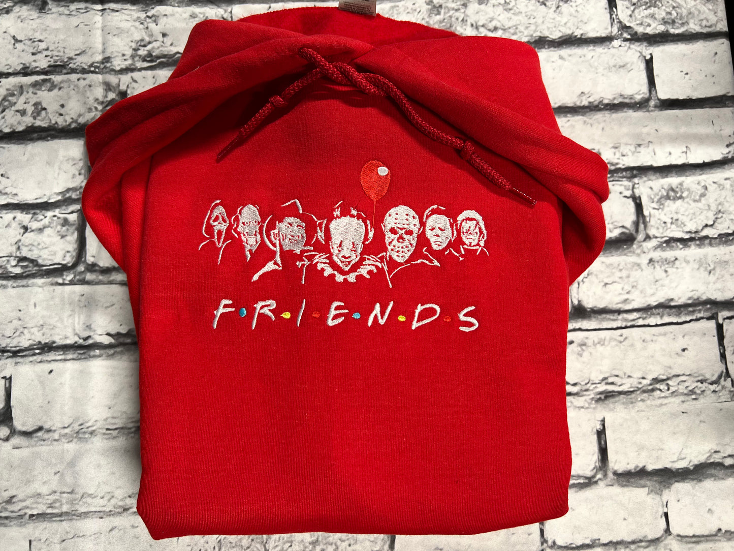 friends embroidered hoodie