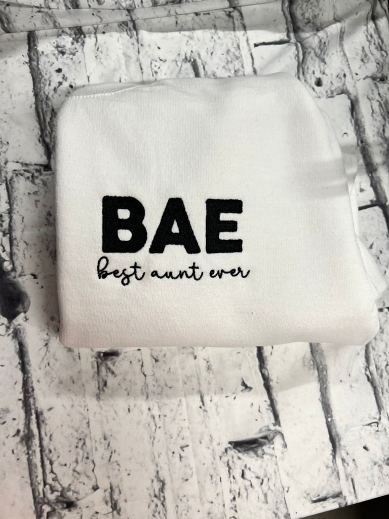 BAE best aunt ever embroidered hoodie